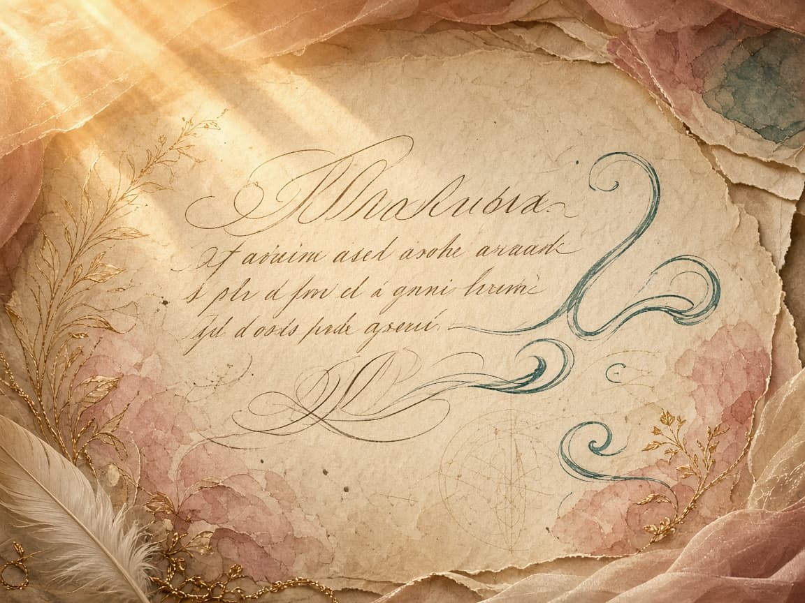 Atmospheric parchment and ink suggesting handwriting practice